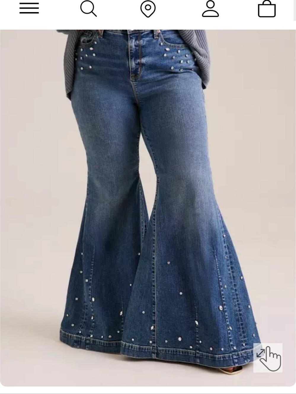 Nwot Torrid 14 Festi Embellished Sky High Super Flare Jeans - Picture 3 of 7
